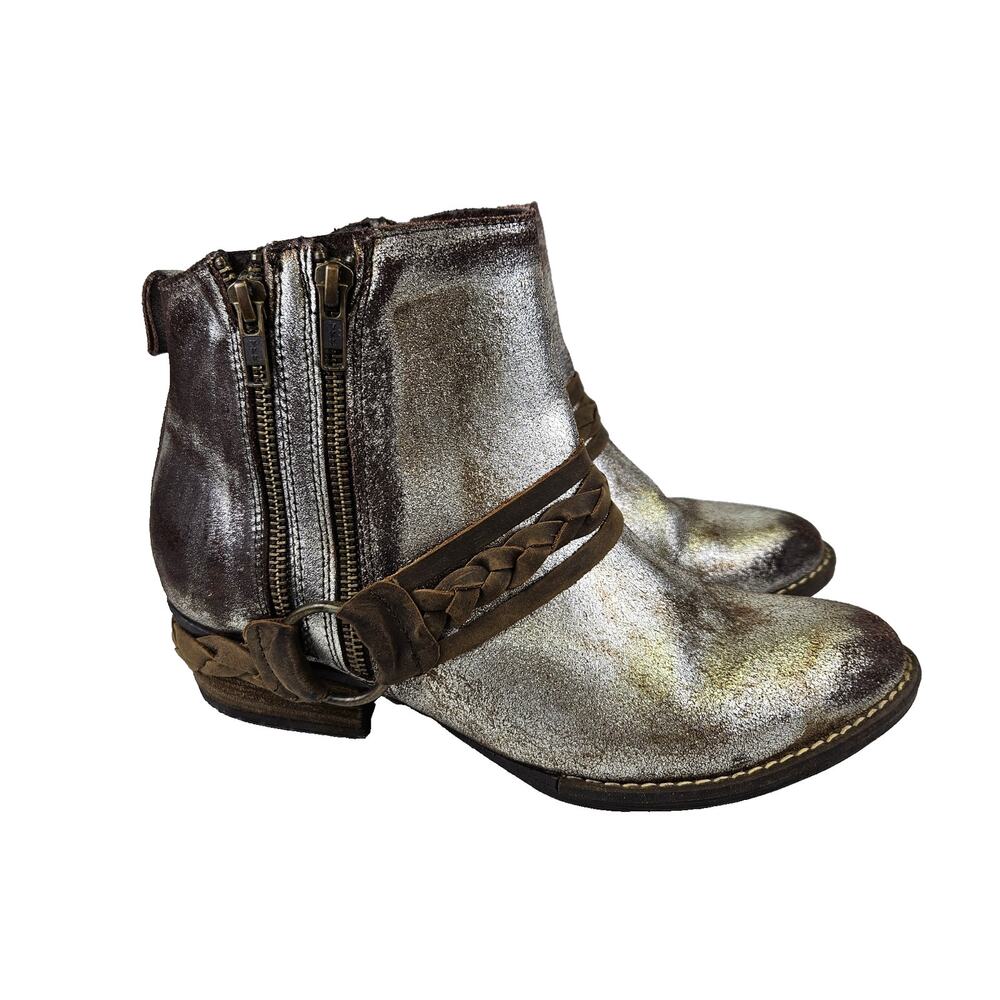 Very Volatile Leather Boots Womens 10 Western Harness Brown Spain Cowgirl Ankle